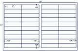 US7441-4''x1''-40 up label on a 11''x17'' sheet.
