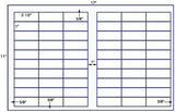 US7599-2 1/2'' x 1''-60 up label on a 11'' x 17'' sheet.