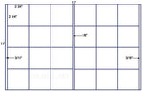 US8644-2 3/4'' Square 24 up label on a 11'' x 17'' Sheet.