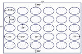 US8340-2 1/2''x1 3/4''Oval 20 up Label on a 11''x17'' sheet.