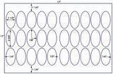 US8339-1 1/2''x2 3/4''Oval 30 up label on a 11''x17'' sheet.