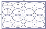 US8319-4''x2 1/2'' Oval 16 up label on a 11'' x 17'' sheet.