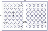 US8280 - 60 up 1 3/8'' Circle Label on a 11'' x 17'' sheet.