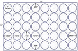 US8220-2'' Circle label 40 up label on a 11'' x 17'' sheet.