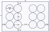 US8178-2 7/8'' Diam. circle 12 up on a 11'' x 17'' sheet.