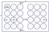 US8199-2 1/4'' circle 24 up label on a 11'' x 17'' sheet.