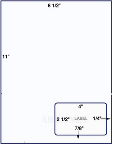 US0001AR-8 1/2''x11'' Sheet with a 4''x2 1/2"label on right