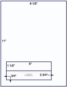 US0020HIG8.5''x11''w/ 2-5'' x 1 1/2'' Square Corner labels.