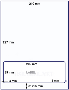 US202891-A4 210mm x 297mm with 1 -202mm x 89mm RC label.