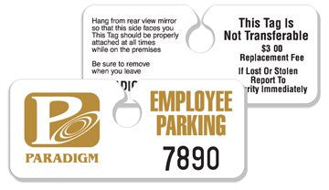 2 3/4'' x 4 3/4'' - .015 inch Hidden Hang Tag Parking Permit - Minimum 125 per unit