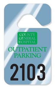 2 3/4'' x 4 3/4'' inch - .015 inch Standard Hang Tag Parking Permit - Minimum 125 per unit