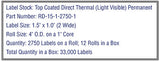 1.5'' x 1'' Direct Thermal Labels on a 1'' Core - 4'' OD