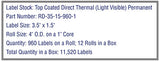 3.5'' x 1.5'' Direct Thermal Labels on a 1'' Core - 4'' OD