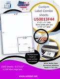 US0013F44-8.5"x11''combo Sheet w/1x 4 1/8'' x 4'' label