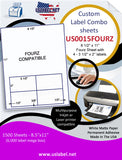 US0015FOURZ-8.5''x11''Fourz Sheet w/ 4 3 1/2'' x 2'' labels