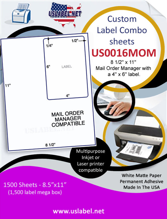 US0016MOM - 8 1/2'' x 11'' Mail Order Manager label