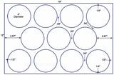 US0415-11 up-4'' circle labels on a 12'' x 18'' sheet.