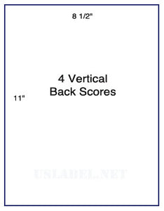 US1024-8 1/2'' x 11'' -1000 4 back scores label sheet.