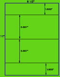 US1025 - 2 x 3.67"x 8.5" & 2" x 1.833" x 8.5" Labels.