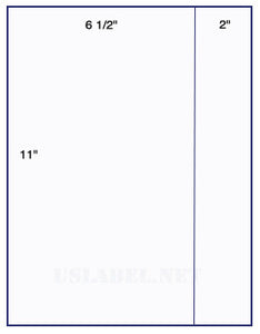 US1039-6.5'' x 11'' & 2''x11'' on a 8.5" x 11" label sheet.