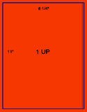 1,000 Fluorescent Red Laser Only sheets with Permanent adhesive