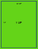 1,000 Fluorescent Green Laser Only sheets with Permanent adhesive