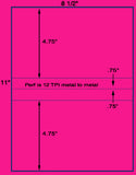 US1043-8 1/2'' x 4.75''-2 up on 8.5" x 11" Label sheet.