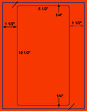US1062-5.5" x 10.5" label on a 8.5" x 11" label sheet.