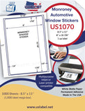 US1070M - 8'' x 10 7/8'' Monroney Automotive Window label