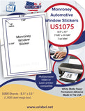 US1075 - 7 3/8'' x 10 3/8''Monroney Automotive Window label