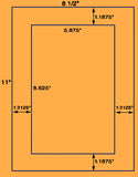 US1076 - 5.875" x 8.625" 1 up label on a 8.5" x 11" sheet