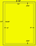 US1077 -7.5" x 10.25" - 1 up label on a 8 1/2" x 11" sheet.