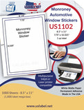 US1102 - 7.75" x 10.325'' Monroney Automotive Window labels