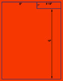 1,000 Fluorescent Red Laser Only sheets with Permanent adhesive