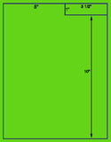 1,000 Fluorescent Green Laser Only sheets with Permanent adhesive
