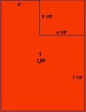 1,000 Fluorescent Red Laser Only sheets with Permanent adhesive