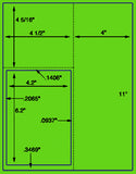 1,000 Fluorescent Green Laser Only sheets with Permanent adhesive