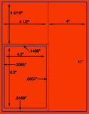 1,000 Fluorescent Red Laser Only sheets with Permanent adhesive