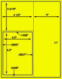 US1121- 4.2'' x 6.2'' w/Perf-8 1/2'' x 11'' label sheet.