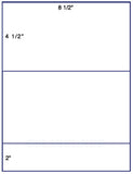 US1160 - 8 1/2'' x 4 1/2'' on a 8 1/2" x 11" label sheet.