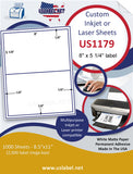 US1179 - 8'' x 5 1/4'' on a 8 1/2" x 11" label sheet.