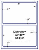 US1181M-8"x5''-2 up with gutter 8 1/2"x11" label sheet.