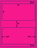 US1185-2 up 4'' x 8'' w/rnd corners 8 1/2"x11" label sheet.