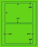 US1190 - 5'' x 7''- 2 up w/ gutters 8 1/2"x11" label sheet