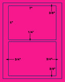 US1190 - 5'' x 7''- 2 up w/ gutters 8 1/2"x11" label sheet
