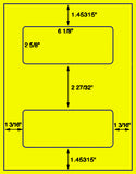 US1191 - 2 up 6 1/8 '' x 2 5/8' on a 8 1/2"x11" label sheet