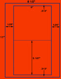 US1192- 2up 5.187''x 6" label on 8 1/2" x 11" label sheet