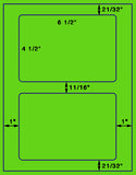 US1200-6.5'' x 4.5''-2 up w/gutters 8 1/2"x11" label sheet.