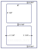 US1201-6''x4.5''-2 up w/ gutters 8 1/2"x11" label sheet