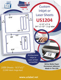 US1204-6.5''x 5'' 2 up on a 8 1/2" x 11" label sheet
